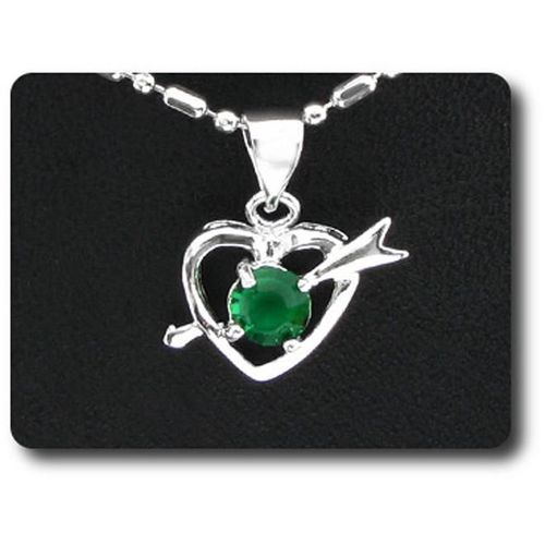 Pendentif Oxyde De Zirconium 5 Mm Plaqué Or Blanc 18 K + Chaine