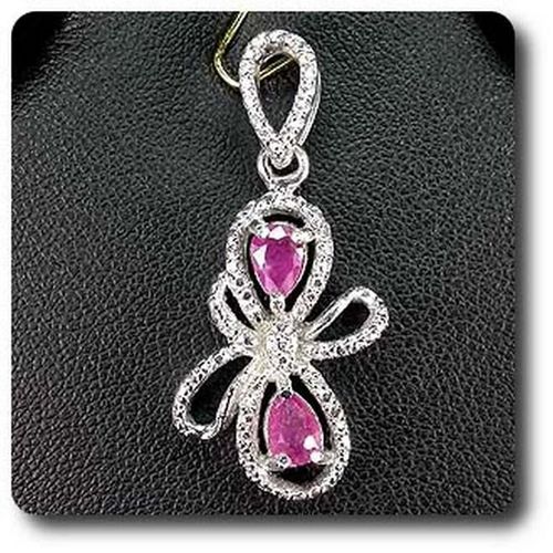 Pendentif Rubis  . Argent 925 - Argent