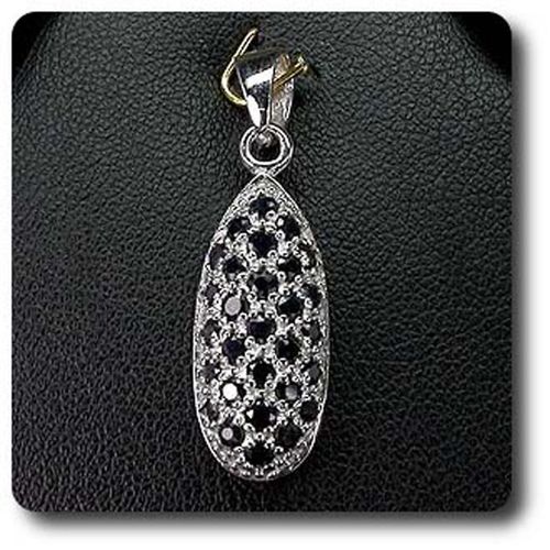 Pendentif Saphir Noir  . Argent 925 - Argent