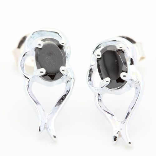 Boucles D'oreille Oxyde De Zirconium 2x7 Mm Plaqué Or Blanc 18 K