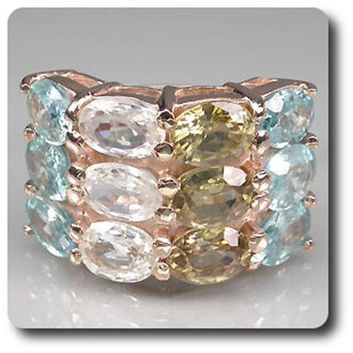 Bague Zircon  Argent 925 + Plaqué Or Rose