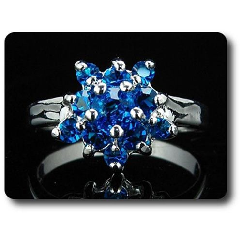 Bague Oxyde De Zirconium  13x5-3 Mm Plaqué Or Blanc 18 K