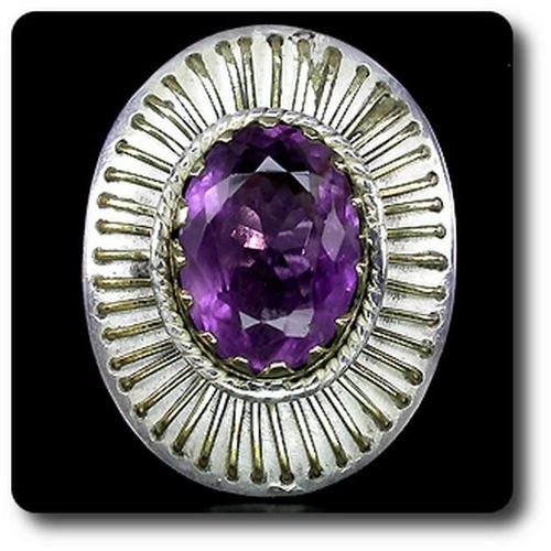 Bague Amethyste   Argent 925 + Plaqué Or Blanc & Jaune