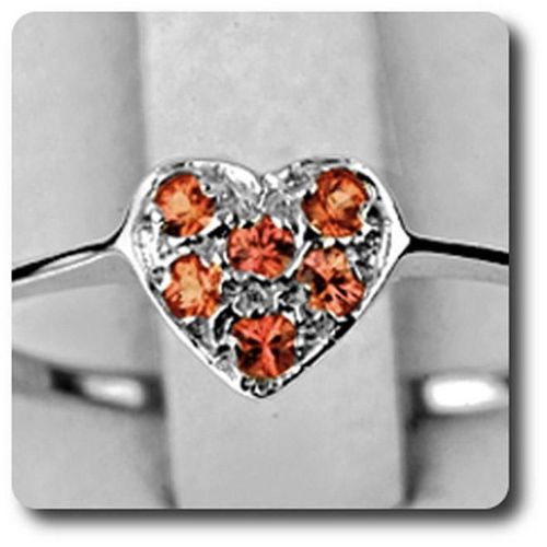 Bague Saphir Orange   Argent 925