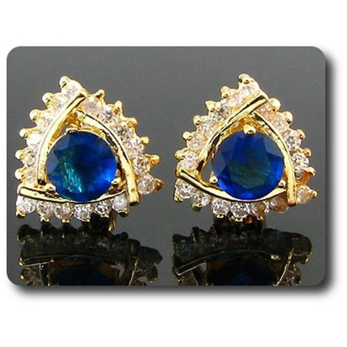 Boutons De Manchettes Pour Femme 2x8 Mm Oxyde De Zirconium Plaqué Or 18 K