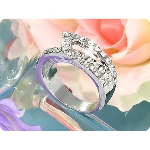 Bague Oxyde De Zirconium 50x2 Mm Plaqué Or Blanc 18 K