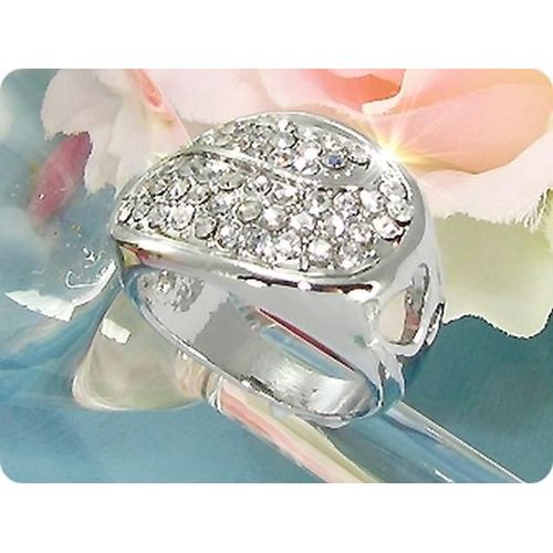 Bague Oxyde De Zirconium 52x2 Mm Plaqué Or Blanc 18 K