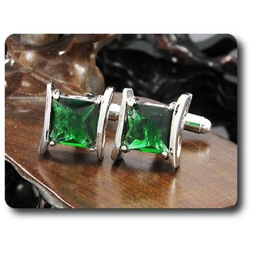 Boutons De Manchettes Pour Femme   2x10mm Oxyde De Zirconium Plaqué Or Blanc 18