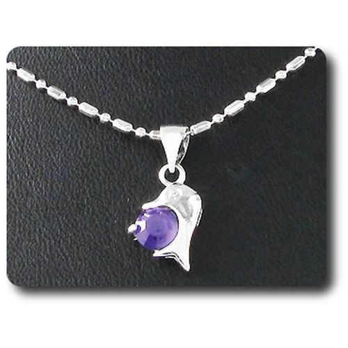 Pendentif Oxyde De Zirconium 1 X 6 Mm Plaqué Or Blanc 18 K + Chaine