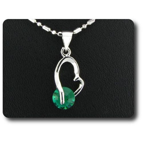 Pendentif Oxyde De Zirconium 1 X 7 Mm Plaqué Or Blanc 18 K + Chaine