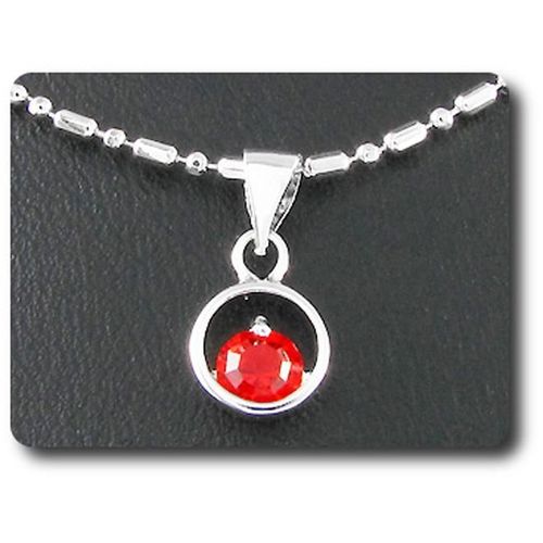 Pendentif Oxyde De Zirconium 1 X 5 Mm Plaqué Or Blanc 18 K + Chaine