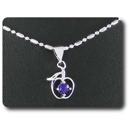 Pendentif Oxyde De Zirconium 1 X 4 Mm Plaqué Or Blanc 18 K + Chaine