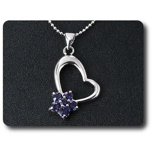 Pendentif Oxyde De Zirconium 6 X 3 Mm Plaqué Or Blanc 18 K + Chaine