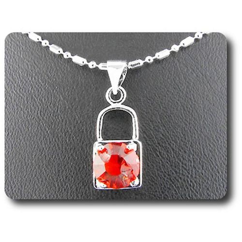 Pendentif Oxyde De Zirconium 1 X 8 Mm Plaqué Or Blanc 18 K + Chaine