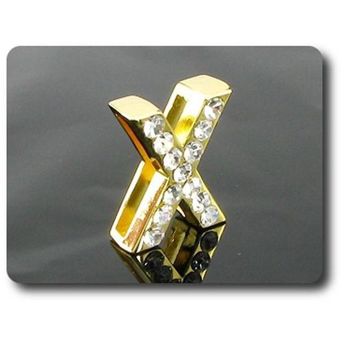 Pendentif Oxyde De Zirconium Plaqué Or 18 K - X