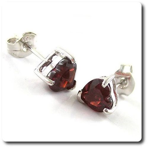 Boucles D'oreille Grenat   Argent 925