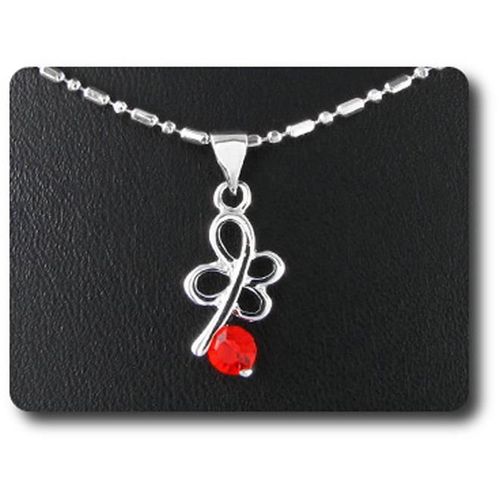 Pendentif Oxyde De Zirconium 1 X 4 Mm Plaqué Or Blanc 18 K + Chaine