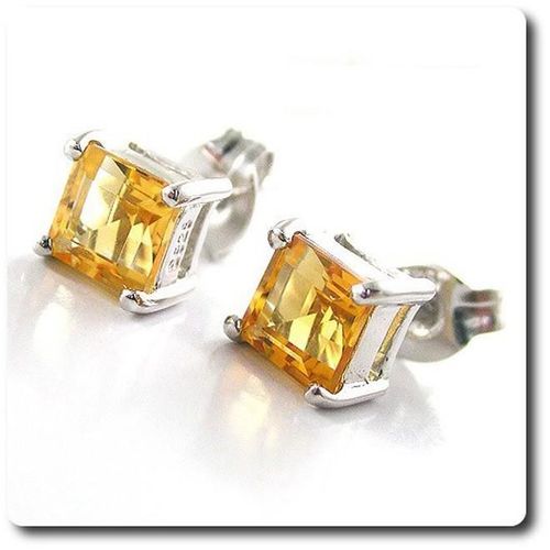 Boucles D'oreille Citrine   Argent 925