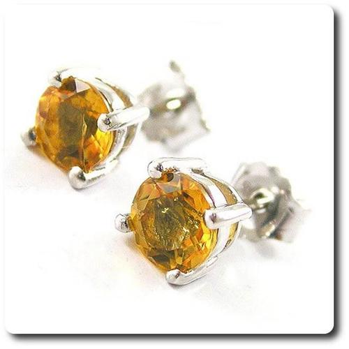 Boucles D'oreille Citrine   Argent 925