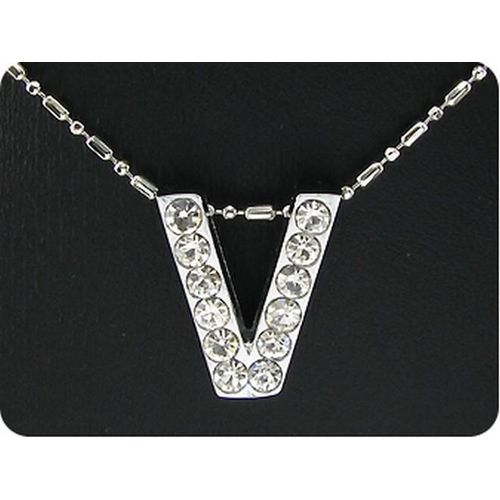 Pendentif Oxyde De Zirconium Plaqué Or Blanc 18 K - V