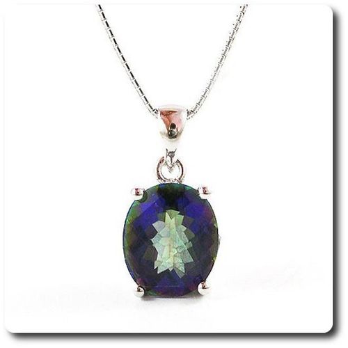 Pendentif Topaze Arc En Ciel   Argent 925