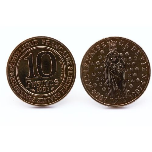 Boutons De Manchettes Pièce De Monnaie Authentique " France " 10 Francs Millénai