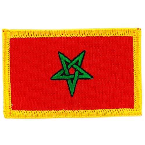 Patch Écusson Brodé Drapeau  Maroc Marocain Flag   Thermocollant  Insigne Blason