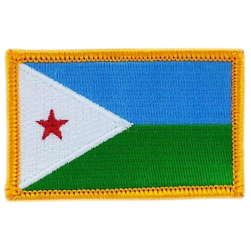 Patch Écusson Brodé Drapeau  Djibouti Flag  Thermocollant  Insigne Blason
