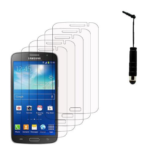 Samsung Galaxy Grand 2 Sm-G7100 Sm-G7102 Sm-G7105 Sm-G7106: Lot / Pack De 5x Films De Protection D'écran Clear Transparent + 1 Mini Stylet Tactile