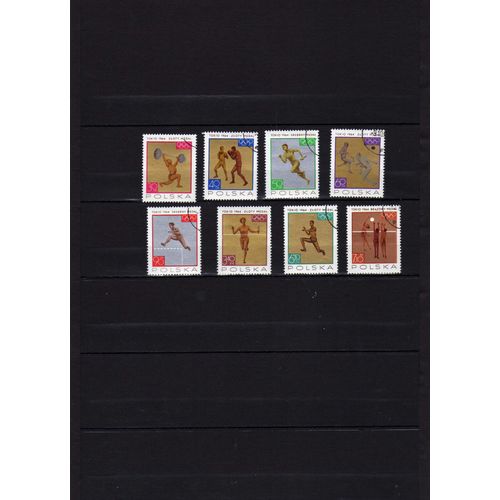 Pologne 1965 Série De 8 Timbres Oblitérés.