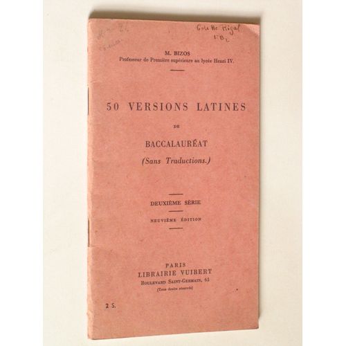 50 Versions Latines De Baccalauréat - Sans Traductions. Deuxième Série Neuvième Édition