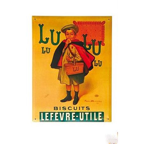 Plaque Publicitaire Métal Petit Beurre Lu