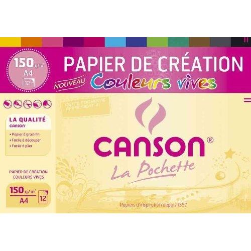 Canson Papier De Création Dans Une Pochette, A4, 150 G/M2,