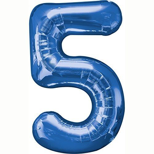 Amscan Ballon Mylar Bleu Chiffre 5 - Taille Unique