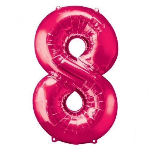 Amscan Ballon Mylar Rose Chiffre 8 - Taille Unique