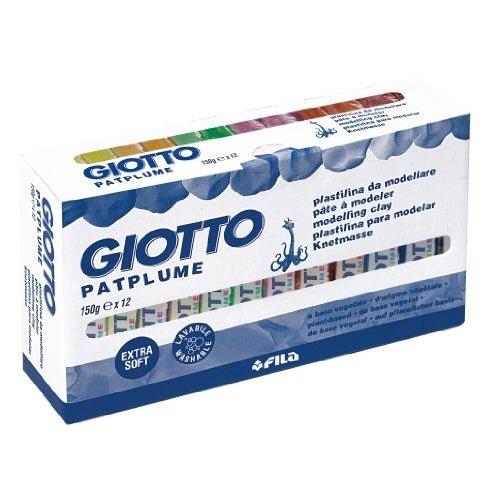 Omyacolor Pâte À Modeler Giotto Patplume - Boîte De 12 Pains De 150 G Couleurs Assorties Ecole