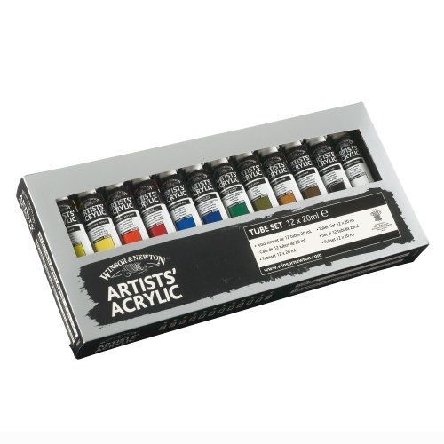 Winsor & Newton Professional Set D'acrylique De 12 Tubes Peinture Extra Fine 20 Ml