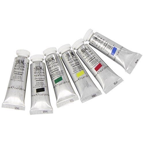 Winsor & Newton Designer Set De Gouache Débutant De 6 Tubes Peinture 14 Ml Couleurs Primaires