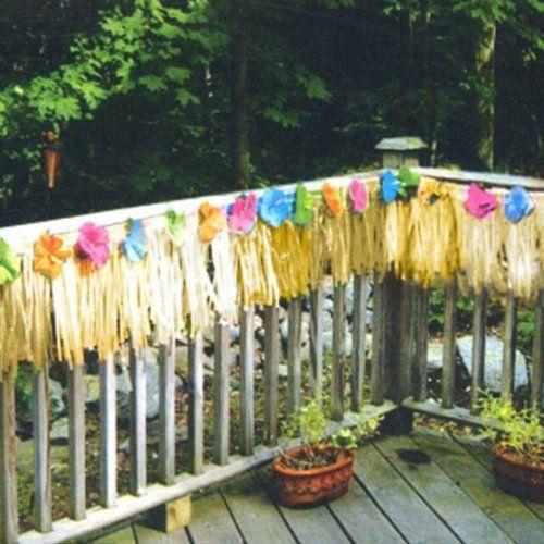 Amscan Décoration De Barrière Herbe Hawaïenne Tropical Luau - 7,30m