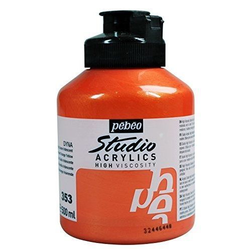 Pébéo Peinture Acryliques Pot De 500 Ml Orange Jaune Iridescent