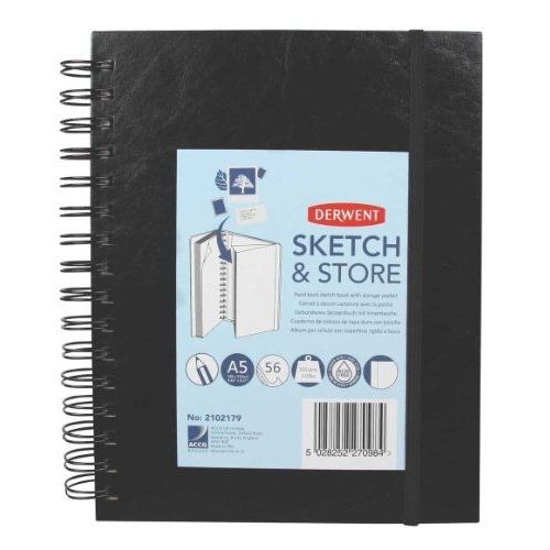 Derwent Carnet À Dessin Cartonné 165 G/M² 56 Feuilles A5 Portrait