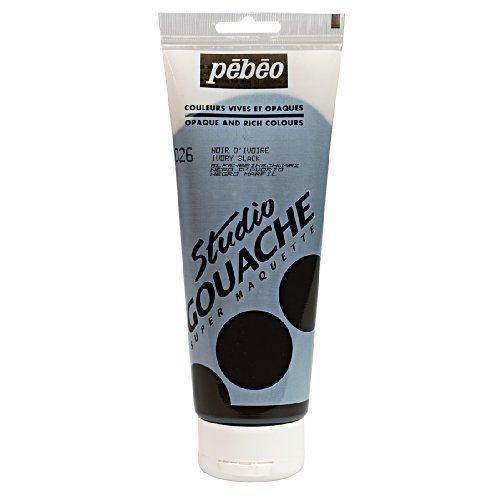 Pébéo Peinture Gouache 1 Tube De 220 Ml Noir D'ivoire
