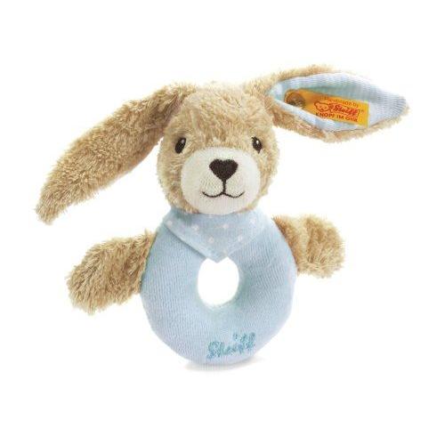 Steiff - 237522 - Peluche - Lapin Hoppel - Anneau De Préhension - Bleu