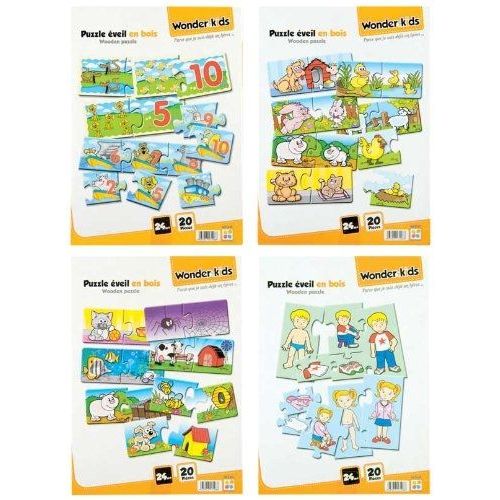 Wdk Partner - A1300012 - Puzzle En Bois - Eveil - 20p - Assortiment 4