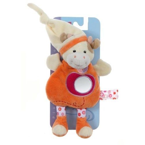 Gipsy - 070170 - Doudou Miroir Pomme - Vache - Orange - 24 Cm