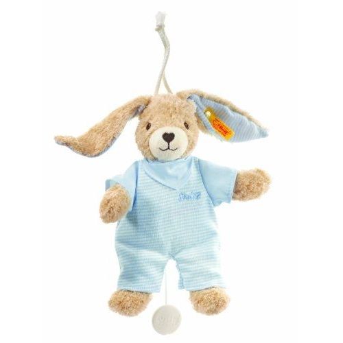 Steiff 237515 Lapin Hoppel 20 Cm Bleu Avec Boîte À Musique
