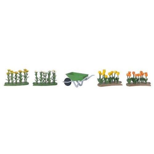 Hornby France - Busch - 1231 - Circuit - Train - Bandeau De Tulipes Et Marguerites + Brouette