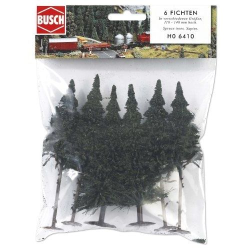 Hornby France - Busch - 6410 - Circuit - Train - 6 Sapins Assortis