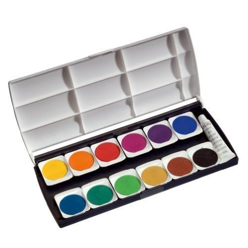 Herlitz 10116655 Boîte De Peinture 12 Couleurs Avec Tube De Blanc De Fond Inclus