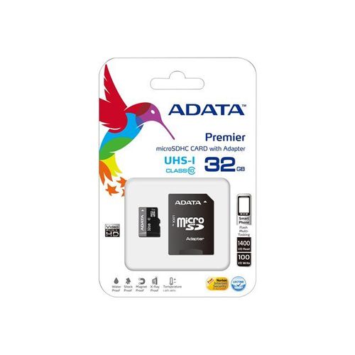 ADATA Premier UHS-I - Carte mémoire flash (adaptateur microSDHC - SD inclus(e)) - 32 Go - UHS Class 1 / Class10 - microSDHC UHS-I